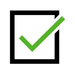 Green check mark isolated on transparent background