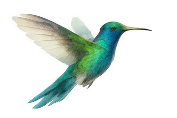 Fototapeta premium Vibrant hummingbird in flight isolated on transparent background