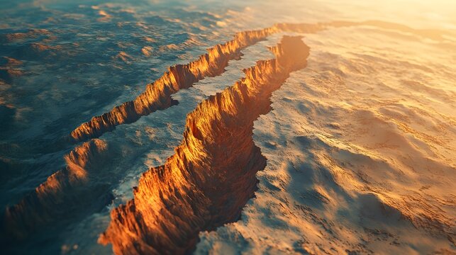 Dramatic earthquake fault movement and tectonic plate shifting