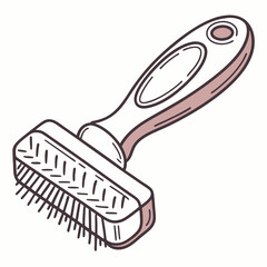 Grooming brush with ergonomic handle pet grooming hair brush