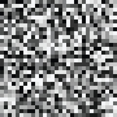 Seamless pattern squares Pixel mesh. Black and white background. Banner for your design. Geometric style. Mosaic grid. Abstract squares background. 