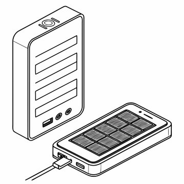 solar powered phone charging isometric view clip art preview