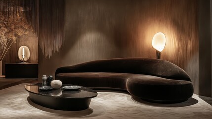 Obraz premium A living room with a couch and a table