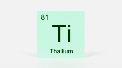 Thallium Element 3D Render - Periodic Table Box with Atomic Number 81, Scientific Education, Chemistry Classroom, Modern Science Poster, and Laboratory Wall Art