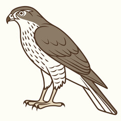 Fototapeta premium Beautiful Bird Vector Illustration in Minimal Art Style