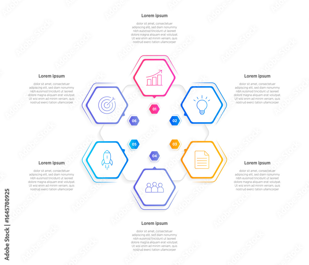 Wall mural modern vector infographic label design with circle infographic template design and 6 options or step