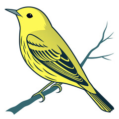 Beautiful Bird Vector Illustration in Minimal Art Style