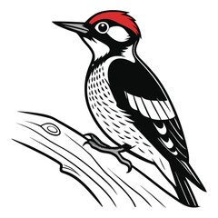 Beautiful Bird Vector Illustration in Minimal Art Style