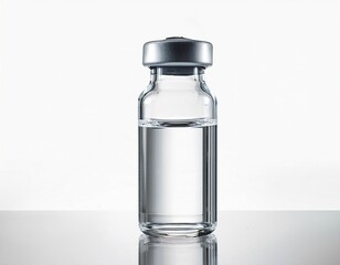 vaccine in a glass vial transparent liquid in an ampoule on a white background mockup