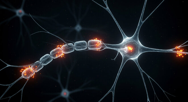 Neuron Macro with Glowing Synaptic Connections