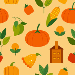 seamless pattern with pumpkins