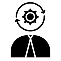 Concept of efficient process, integration, productivity icon