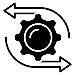 Concept of efficient process, integration, productivity icon