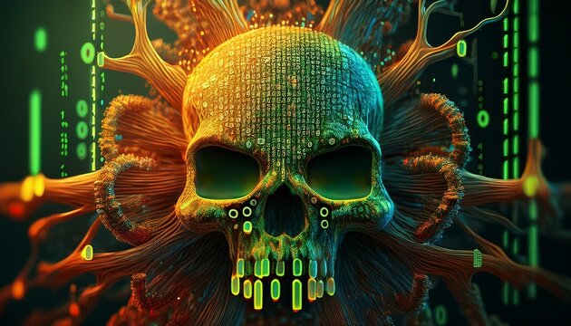 a close up image of a hazardous and toxic substance coded in binary numbers poison coding programming dangerous virus