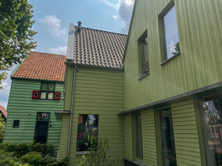 Traditional houses at Zaanse Schans, Netherlands. June 9, 2025
