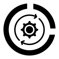 Concept of efficient process, integration, productivity icon