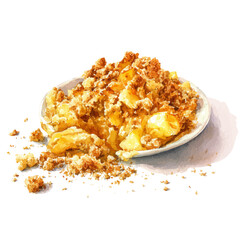 Apple Crumble in watercolor style, vector illustration, isolated on white background.