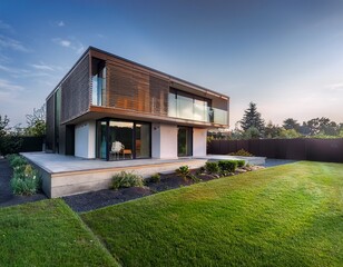 modern adu with sleek design and landscaping small house architecture