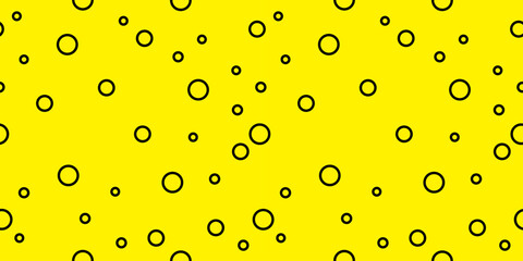 Polkadot Line Seamless Pattern Black and Yellow Color Background