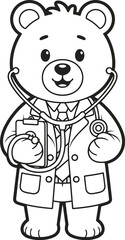 A funny cartoon polar bear character drawing is a cute and fun clip art illustration for a child