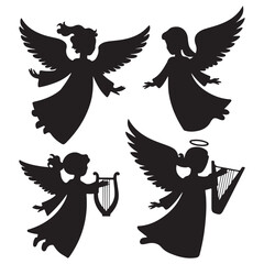 christmas angel silhouttes