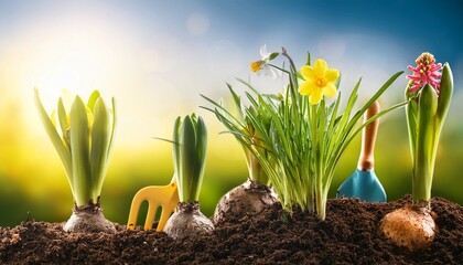spring garden s awakening creative concept