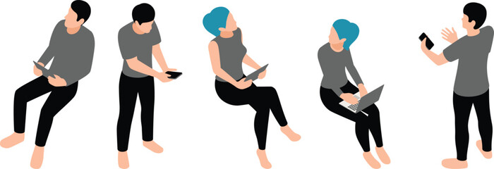 vector illustration of dancing people