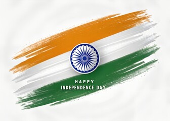  Indian Independence Day - Abstract Brushstroke Flag