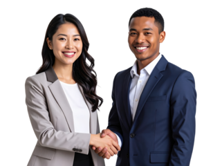 Business professionals shaking hands