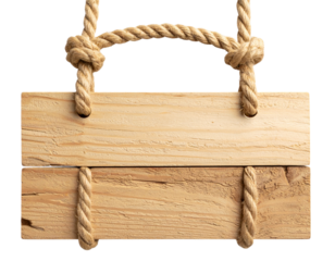  Angled Side Perspective of Intertwined Wood and Rope Elements, Isolated PNG