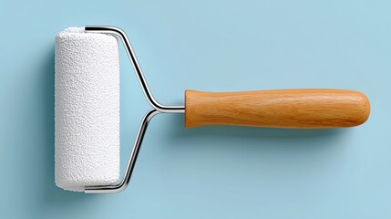 Obraz premium Flat Paint Roller on Light Background