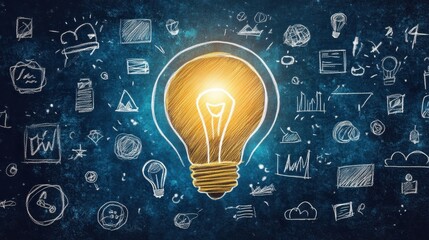 Creative Business Ideas and Innovations Concept with Light Bulb