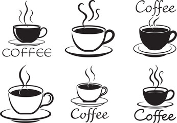 Obraz premium Elegant Coffee Cup Collection An Assortment of Steaming Beverages Graphic Designs for Coffee Lovers