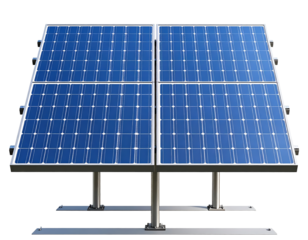 Solar panels mounted on metal frame