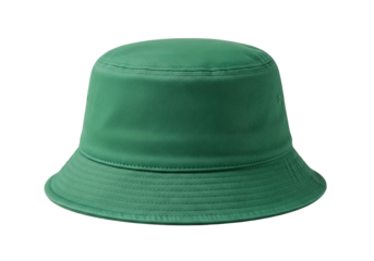Green bucket hat isolated on white background