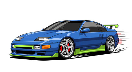 Fototapeta premium Pixelated Sports Car Illustration