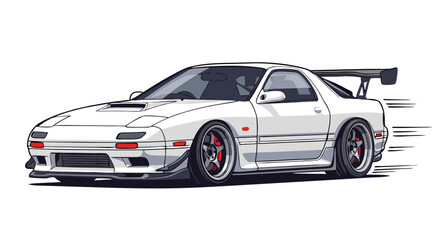 Fototapeta premium Pixelated Sports Car Illustration