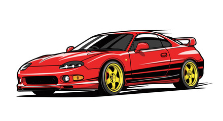 Obraz premium Pixelated Sports Coupe Dynamic Illustration