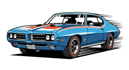 Obraz premium Vintage Sports Car Illustration