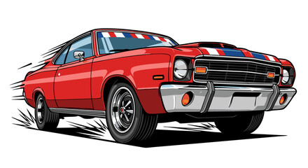 Obraz premium Vintage Sports Car Illustration