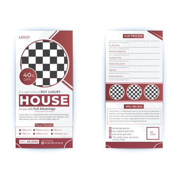 Real estate rack business rack card template design, Creative modern corporate real estate agency rack card or dl flyer template design