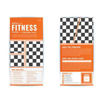 Gym fitness rack card or dl flyer design template