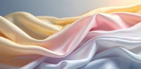 Obraz premium Soft pastel colored fabric with gentle folds and light