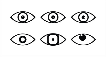 eye icon set, eyesight healthcare and medical sign symbol, cornea scan eye icons,  Visible icon, Vector Illustration EPS 10.