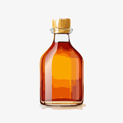 Amber Liquid in Glass Bottle with Cork Stopper