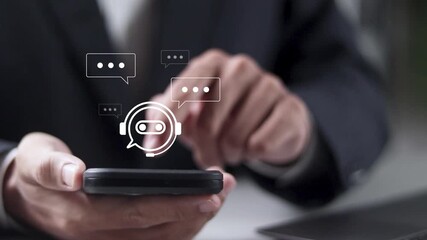 AI tech chatbot concept. Digital chatbot, Artificial intelligence technology automatically responds to online messages to help customers instantly.
