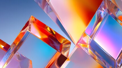 Abstract composition of translucent geometric shapes.