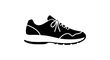 Simple Black Sneaker Icon Sporty Shoe Silhouette