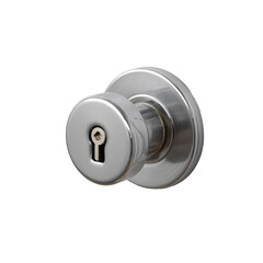 Chrome Door Knob, Round, Keyhole, Interior, Exterior, Modern, Security, Polished, Metal, Hardware, Home Improvement, Room, Building, House, Design,