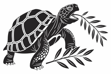 Tortoise animal sihouette black vector